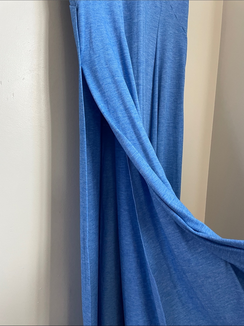 Halara U Neck Backless Split Flowy Maxi Casual Tank Dress Blue Size M Vacation - Picture 7 of 7